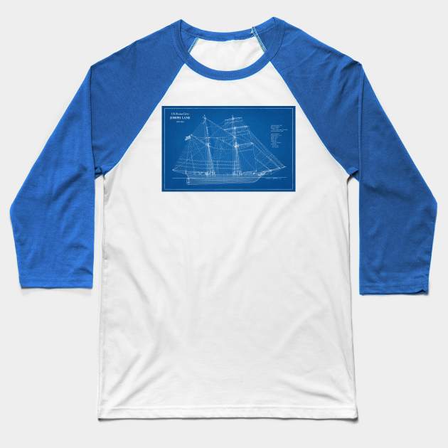 United States Revenue Cutter Joseph Lane - AD Baseball T-Shirt by SPJE Illustration Photography